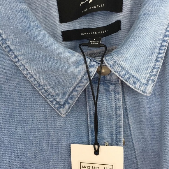 NWT 7 For All Mankind JAPANESE FABRIC Chambray‎ Dress Size: LARGE - Picture 6 of 8